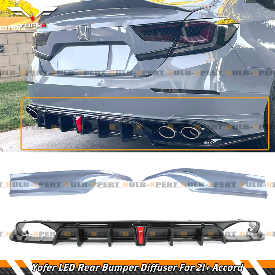 thumbnail image 2 of Yofer V2 Lunar Silver Rear Bumper Side Corner Spats For 2018-2022 Honda Accord 2 of 4