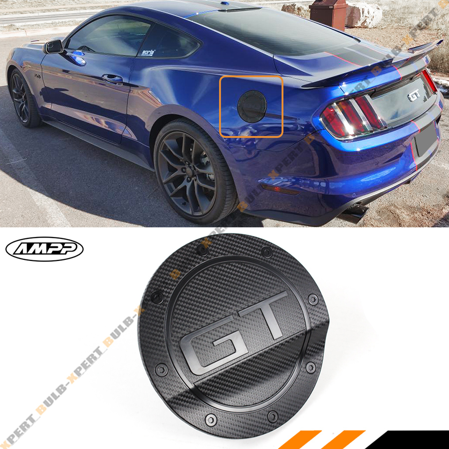 For 15-21 Ford Mustang 3D GT Carbon Fiber Texture Add-on Gas Fuel Door