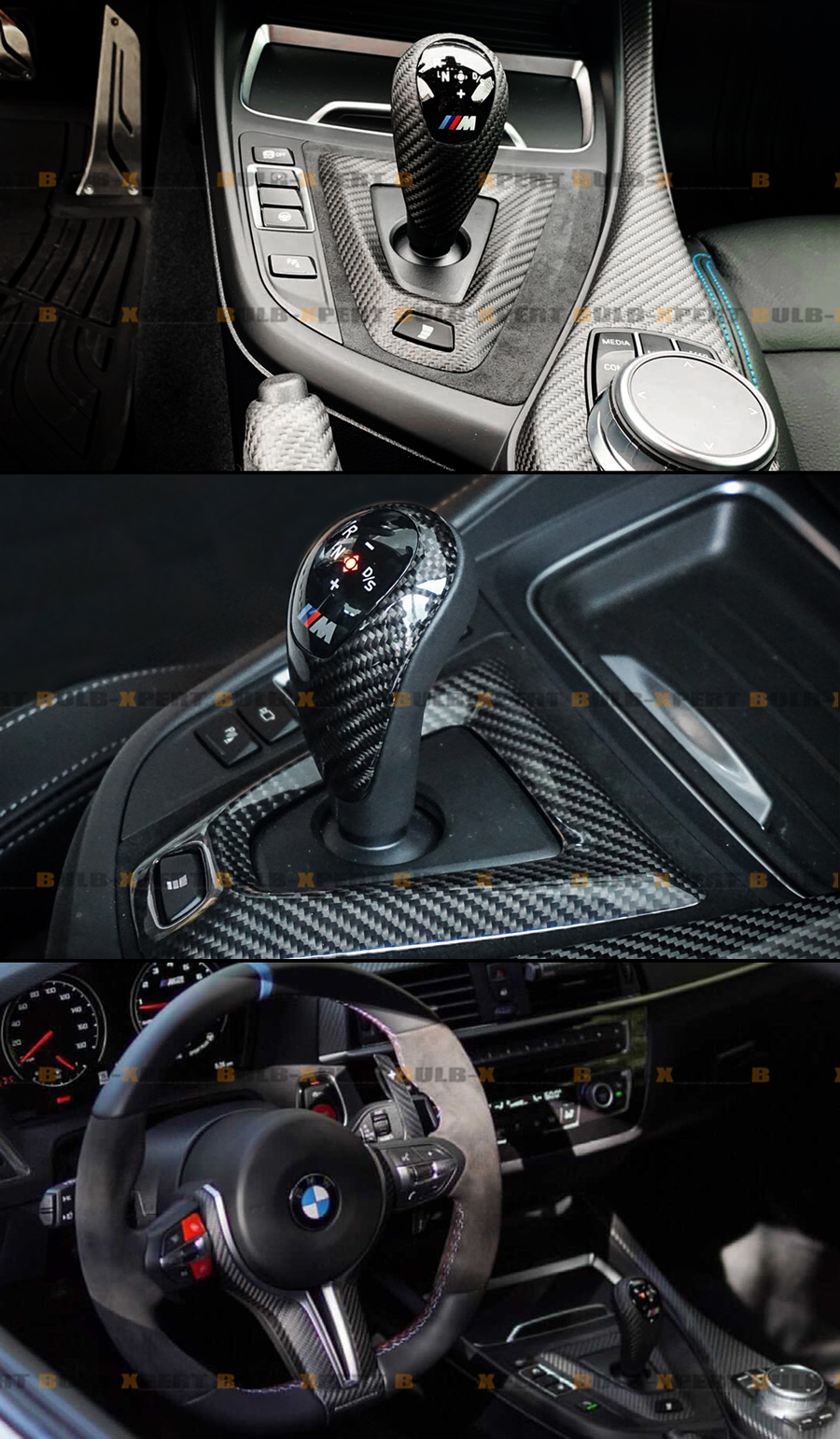 CARBON SUEDE DCT GEAR CONSOLE TRIM REPLACEMENT FOR 19-21 BMW F87