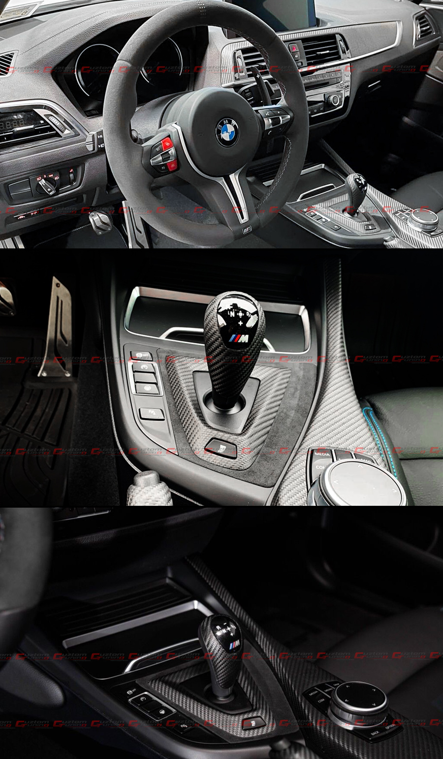 FOR 19-21 BMW F87 M2 COMPETITION CARBON SUEDE DCT GEAR CONSOLE