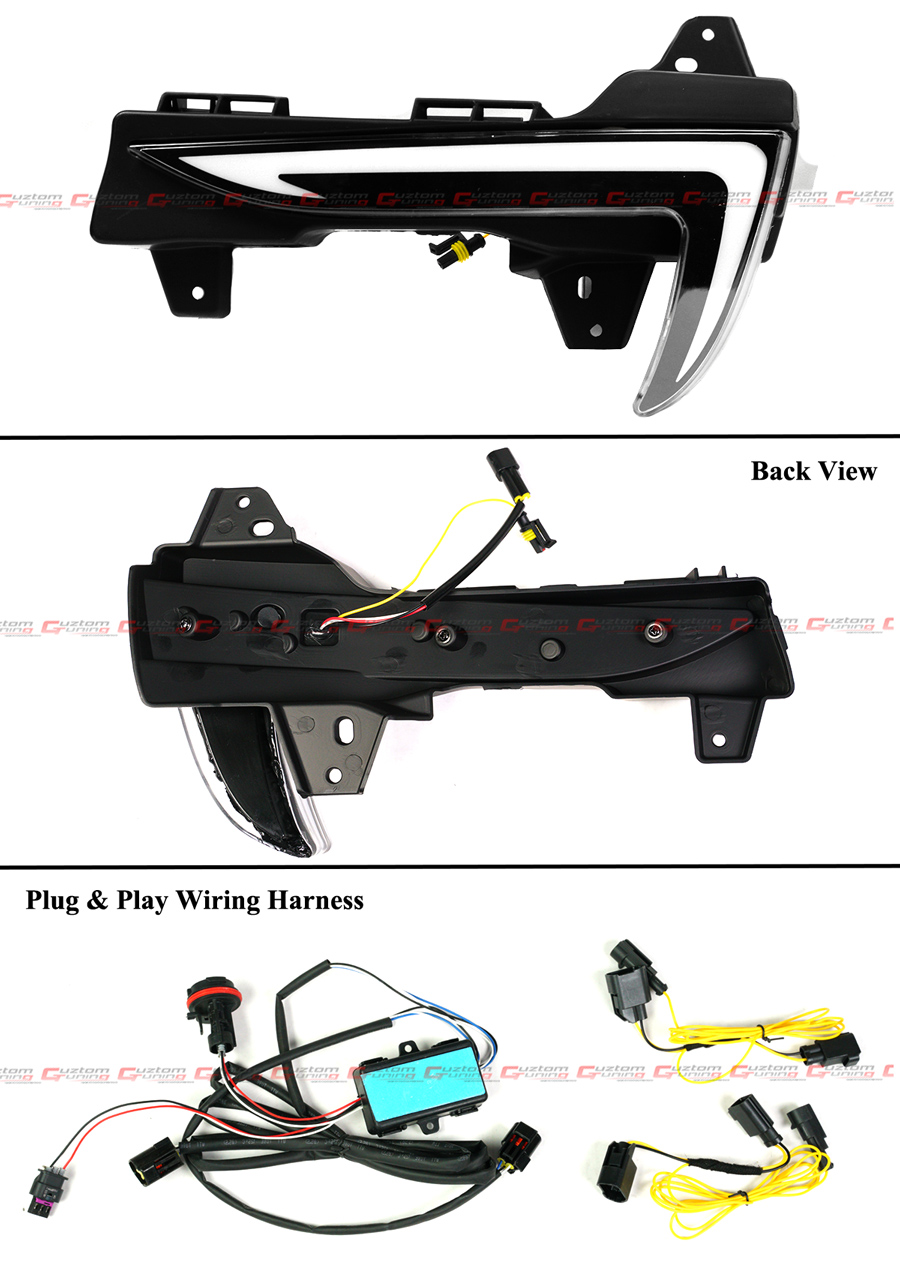 FOR 17-23 TESLA MODEL 3 FRONT BUMPER TRI-COLOR SEQUENTIAL LED DRL