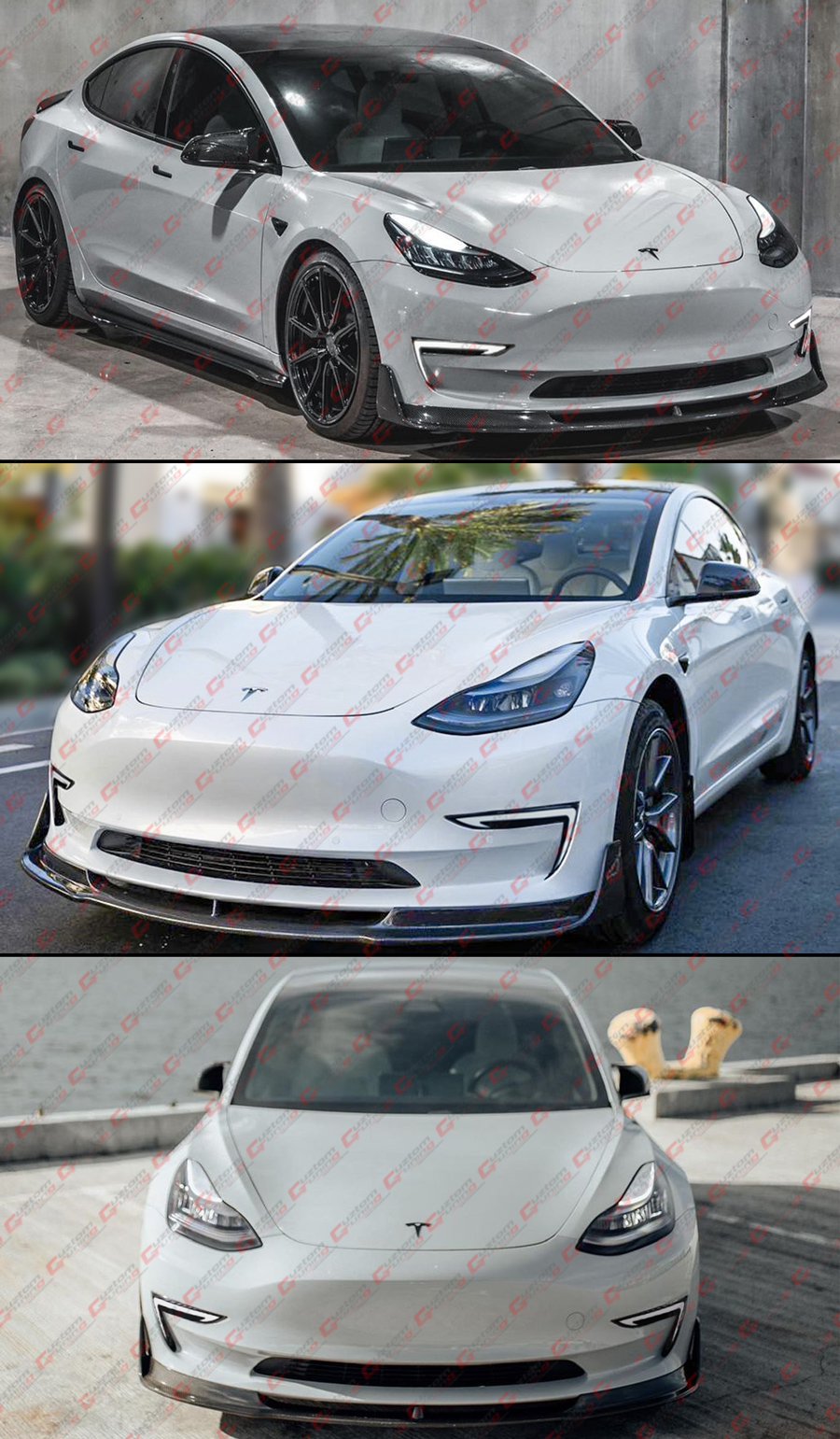 【未使用 美品】2017-2023 | Model 3 イルミネーションドアシル FOR 17-23 TESLA MODEL 3 FRONT BUMPER TRI-COLOR SEQUENTIAL LED DRL
