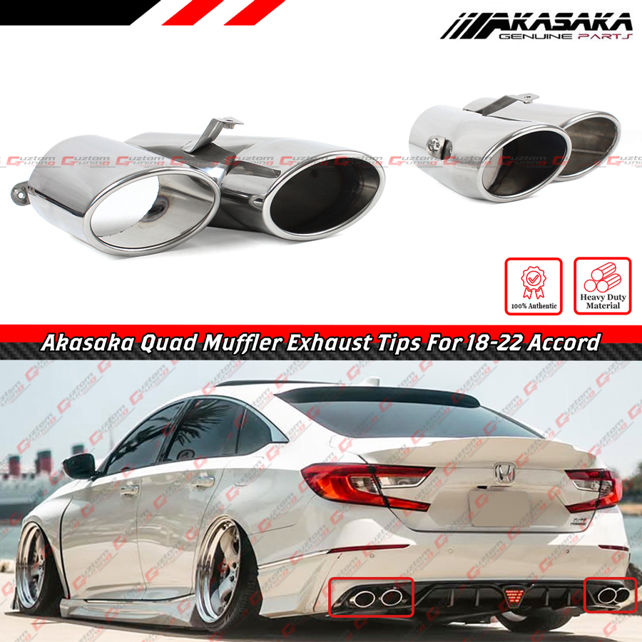 FOR 18-2022 HONDA ACCORD SPORT TOURING AKASAKA QUAD TIP MUFFLER