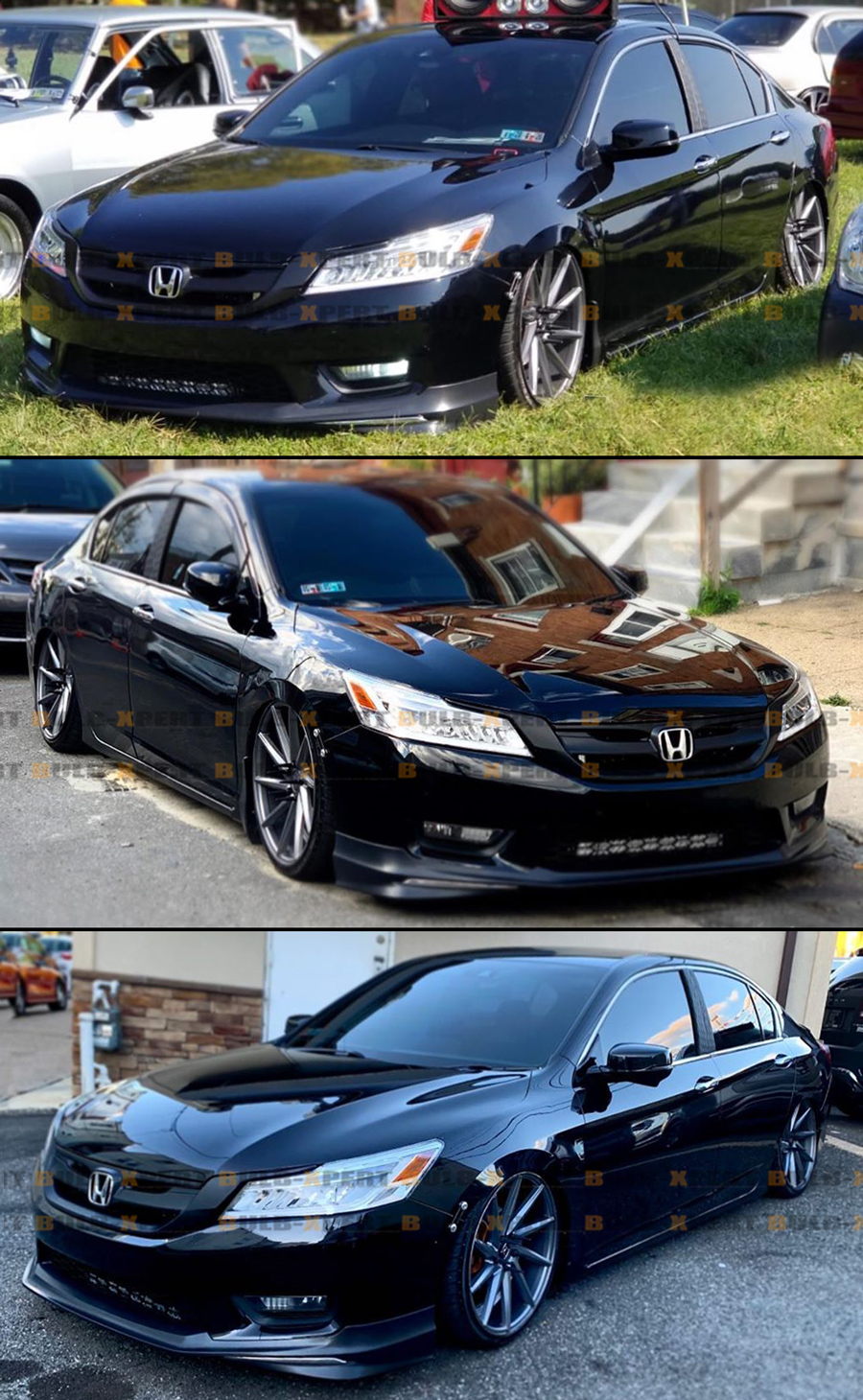 FOR 2013-2015 9TH GEN HONDA ACCORD 4 DOOR BLACK JDM FRONT ...