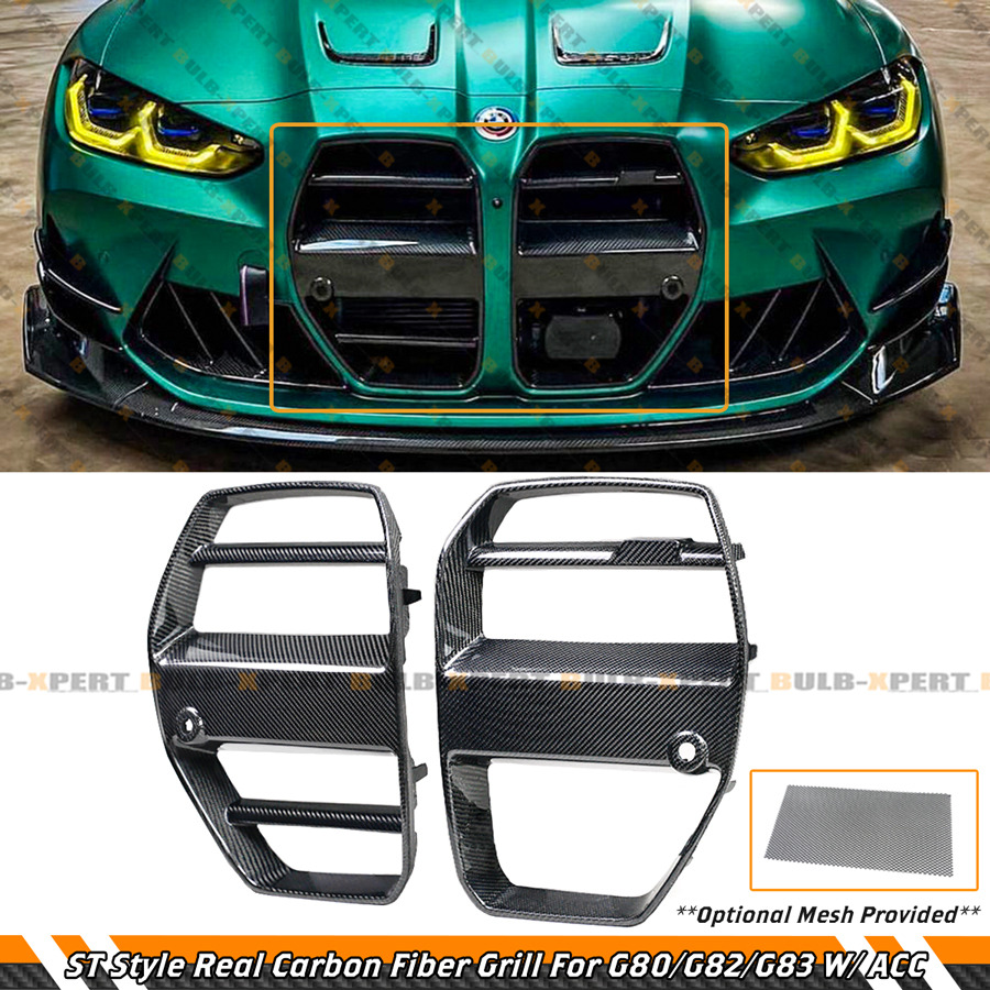  G80/G82 M3/M4 カーボンファイバールック　フロントグリル For 2021-2026 BMW M3 G80 M4 G82 G83 ACC ST Style Real Carbon Fiber