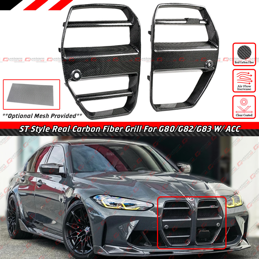 FOR 2021-2026 BMW M3 G80 M4 G82 G83 ACC ST STYLE REAL CARBON FIBER