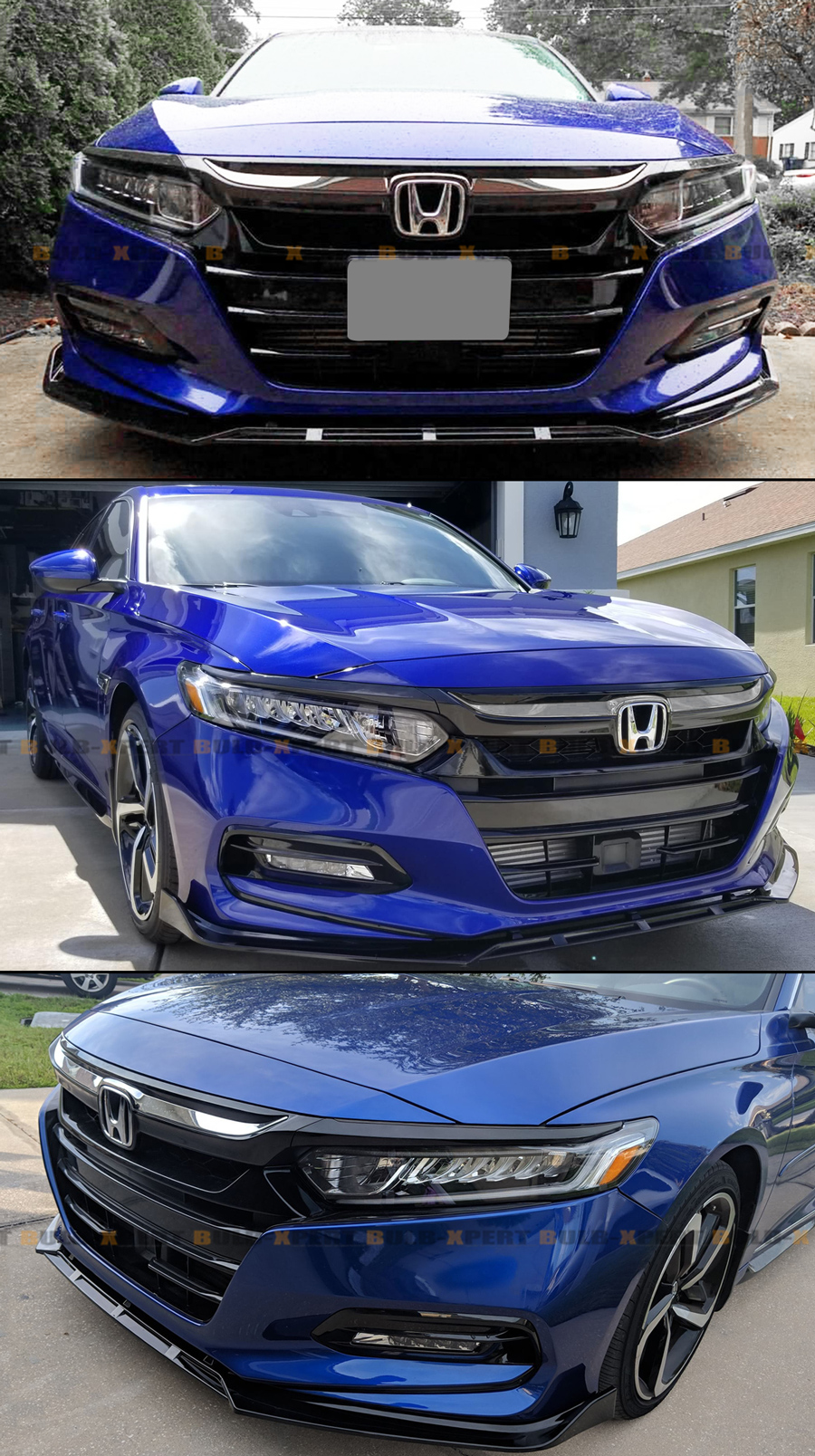 Gloss Black & Chrome Front Grille For Honda Accord 2018-2020 10th Gen - JDM Sport Style