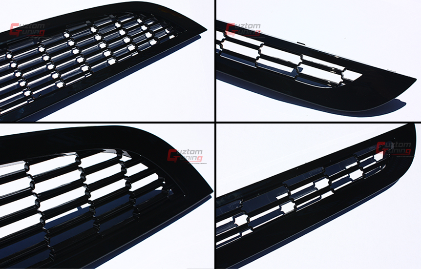 For 01-06 Mini Cooper R50 R52 R53 Front Upper Lower Glossy Blk