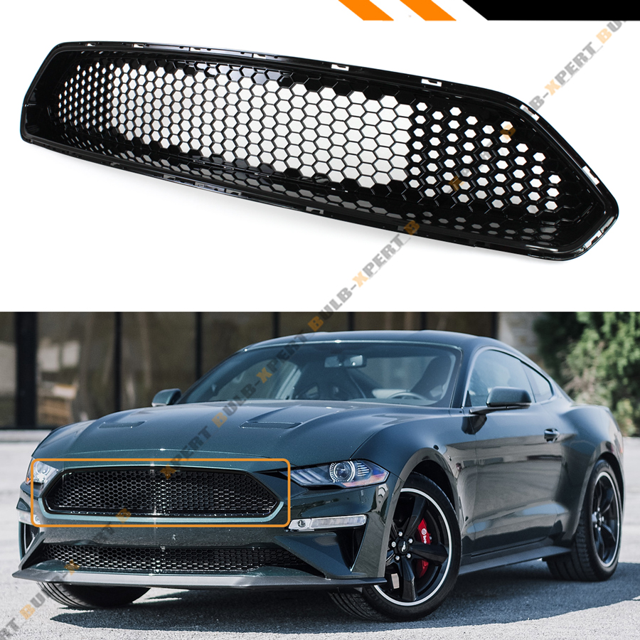 ZXMT Black Honeycomb Front Upper Grille For Ford Mustang 2018-2023 – ABS Plastic, Direct Fit