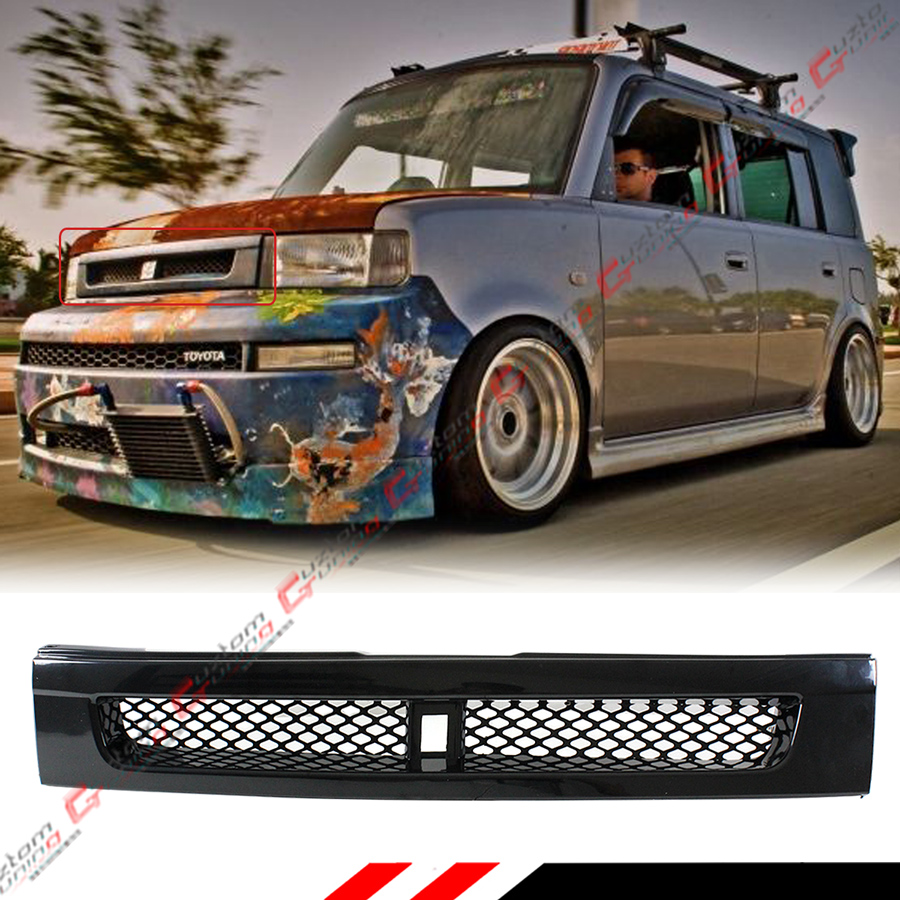 FOR 2004-07 SCION XB BB GLOSSY BLK JDM FRONT HOOD ABS GRILL GRILLE