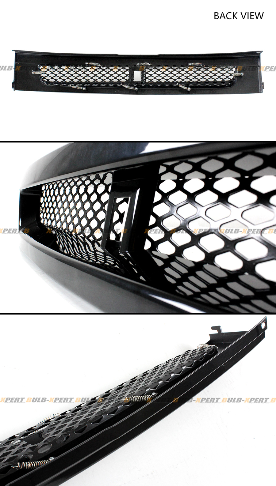 Para 2004 – 2007 Scion XB Negro Brillante JDM Front Hood Malla parrilla + cromado BB Logo Emblema Insignia