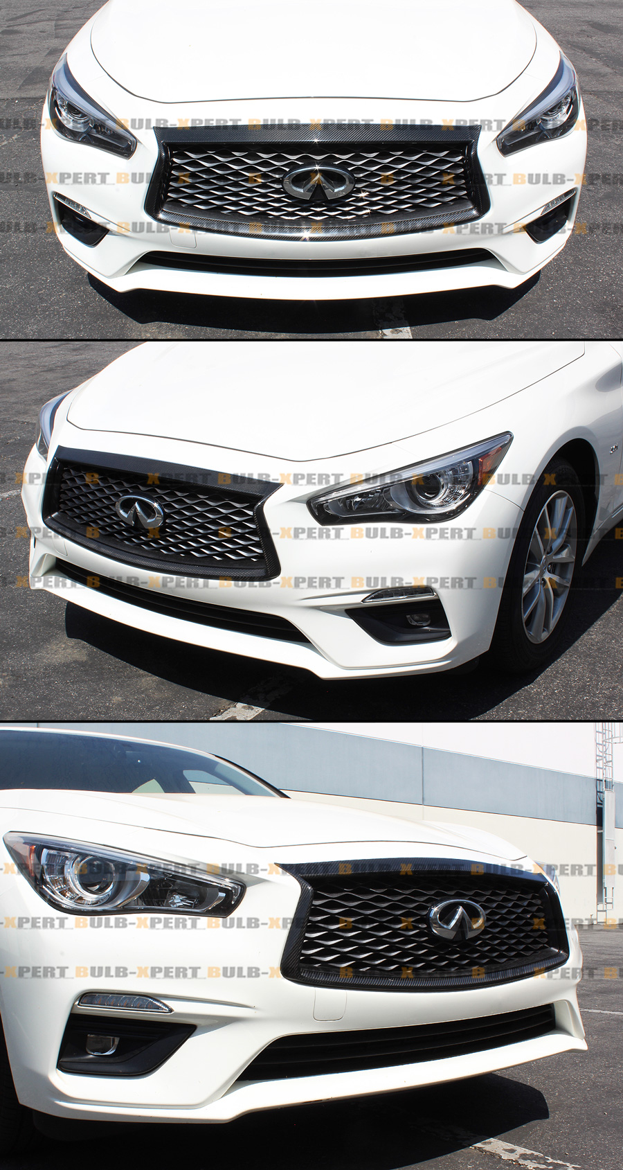 FOR20182021 INFINITI Q50 CARBON FIBER FRONT GRILL OUTLINE TRIM COVER OVERLAY eBay
