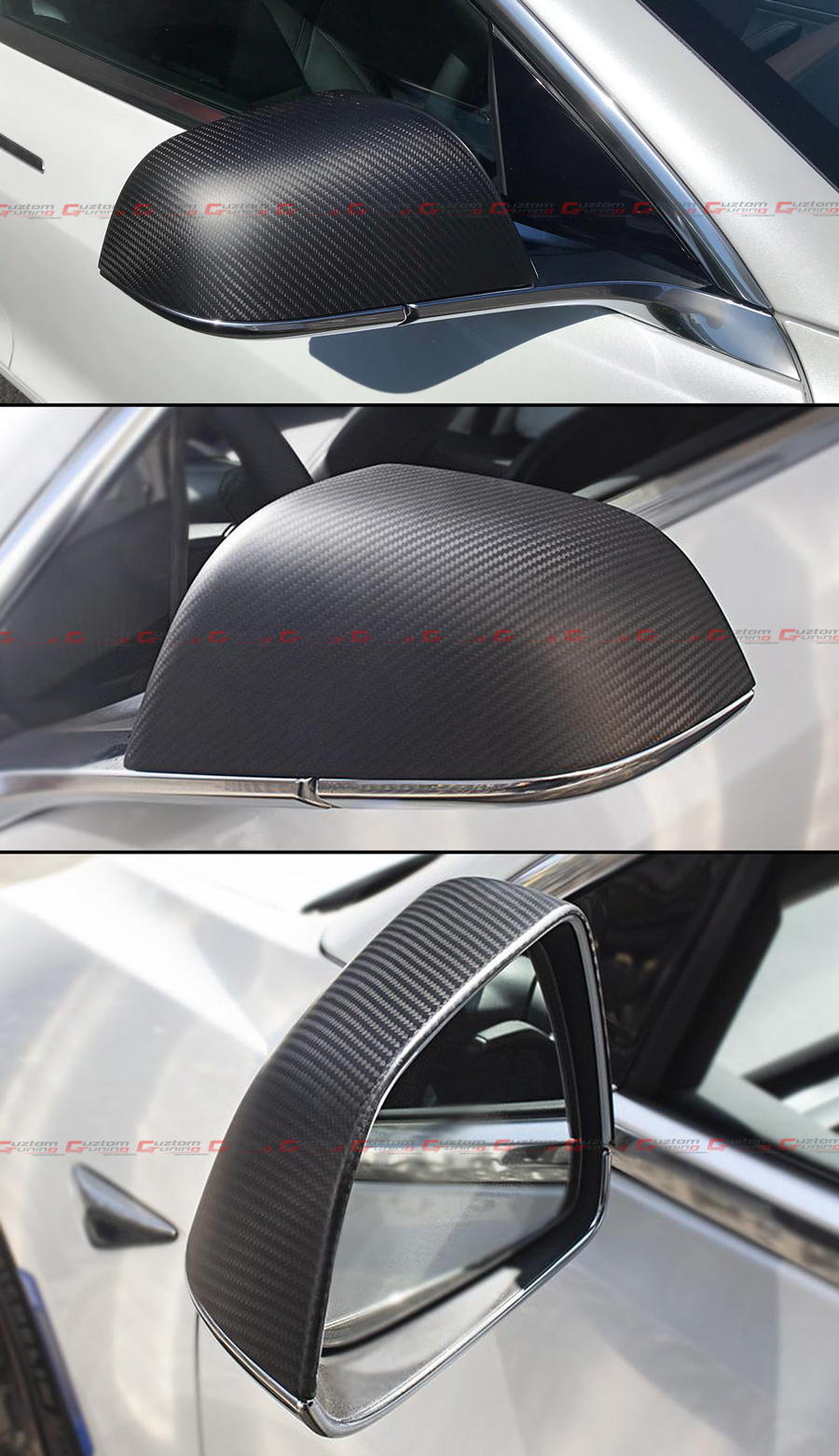 FOR 2020-2023 TESLA MODEL Y MATTE CARBON FIBER ADD-ON SIDE MIRROR