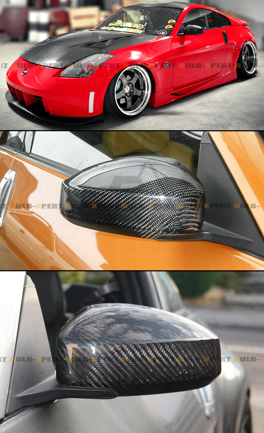 350z carbon mirror covers