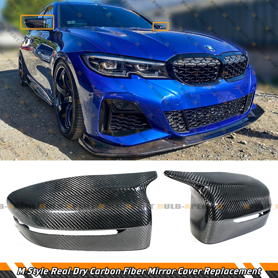 Full Dry Carbon Fiber Mirror Covers For BMW G30 G20 – M Style – 2-Piece Set