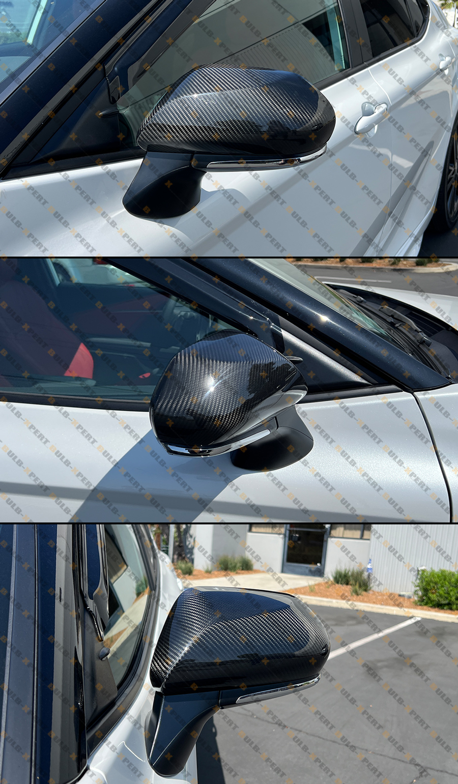 Carbon Fiber M Style Side Mirror Cover Set For 2018-2024 Camry LE SE XLE XSE – Direct Bolt-On Replacement (Cuztomtuning)