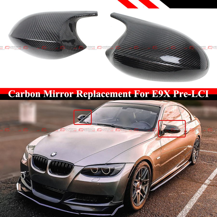 FOR 05-07 BMW E90 / 06-09 E92 E93 PRE-LCI M STYL CARBON REPLACEMENT MIRROR  CAPS