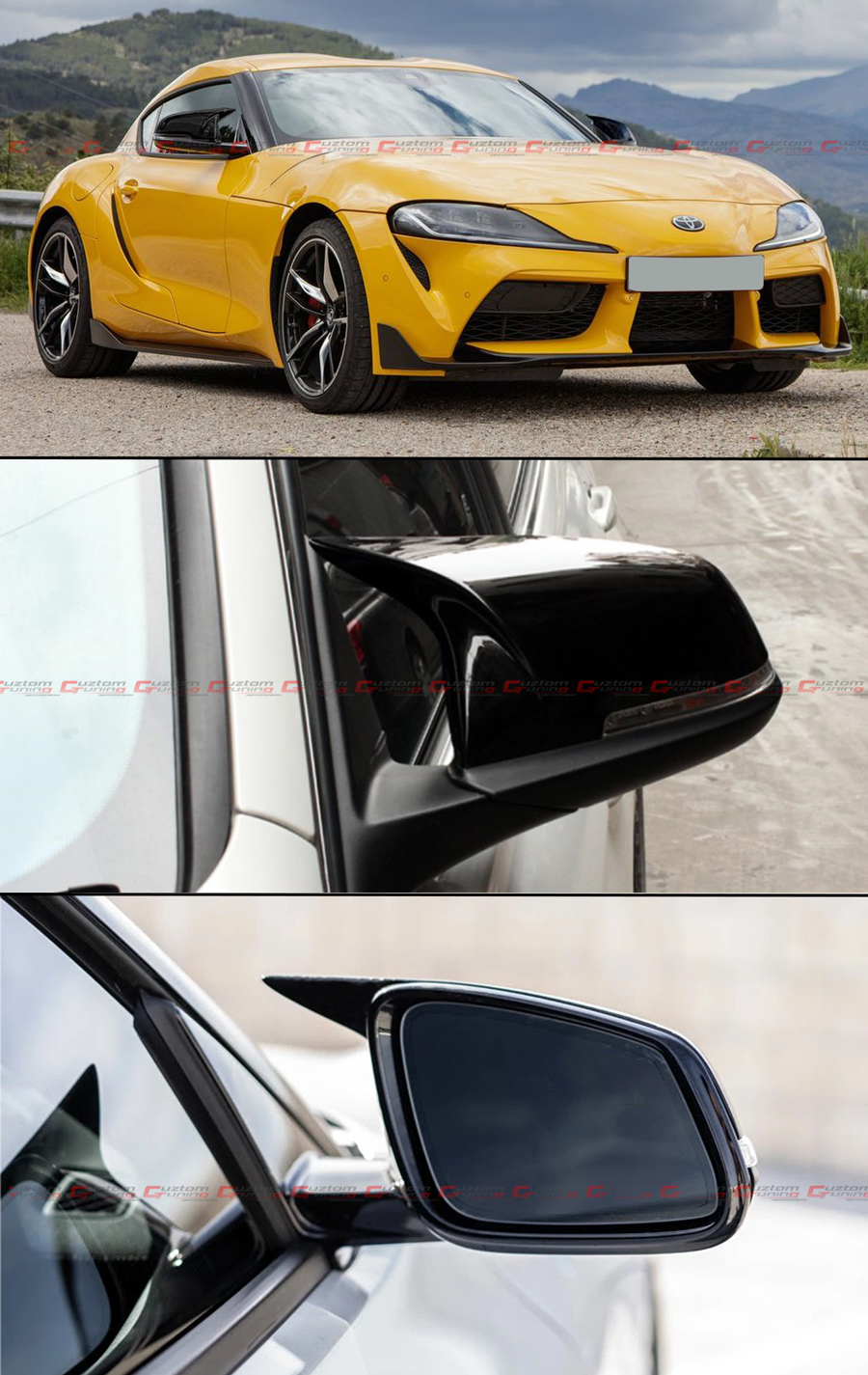 FOR 2020-26 TOYOTA SUPRA A90 M STYLE GLOSS BLK SIDE MIRROR COVER