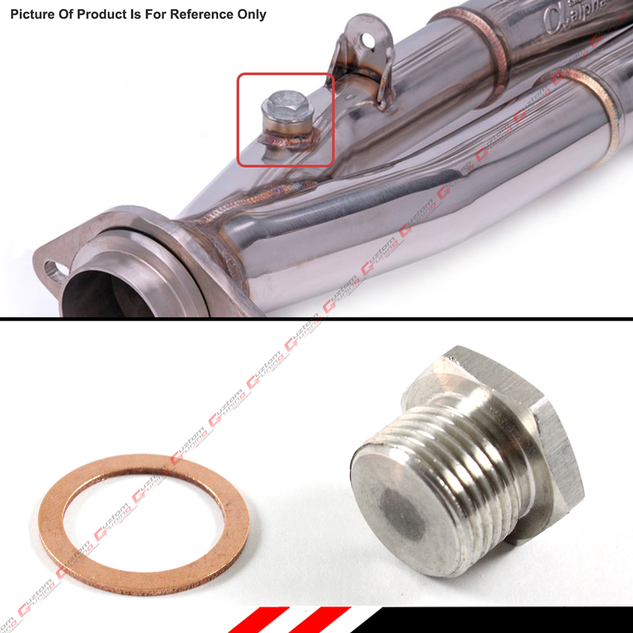 O2 Oxygen Sensor Plug Bung Stub M18 X 1.5 Thread Silver 304 Stainless