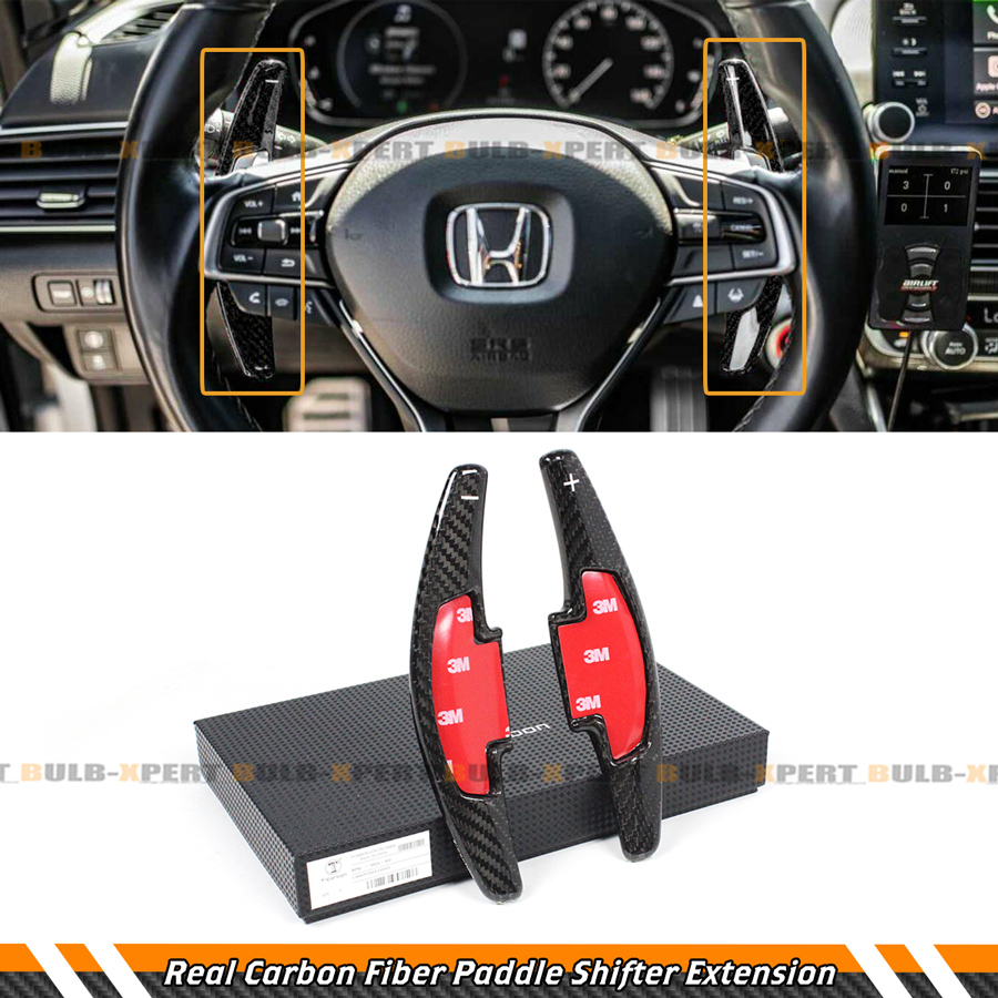 Honda Civic Accessories 2025 Steering Wheel - Carbon Fiber Black - For Honda Civic, Accord, CR-V, Pilot Paddle Shift Extensions