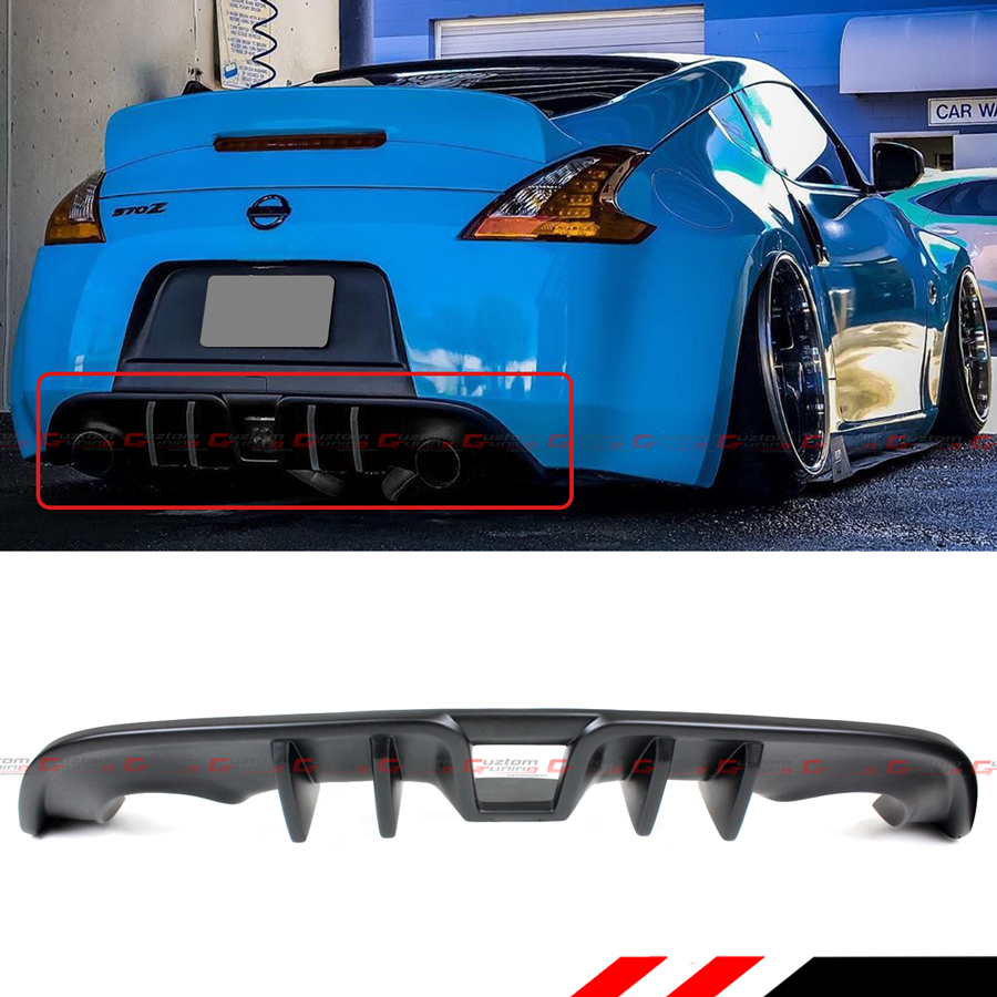 For 2009 2020 Nissan 370z Z34 Jdm L Style Shark Fin Rear Bumper