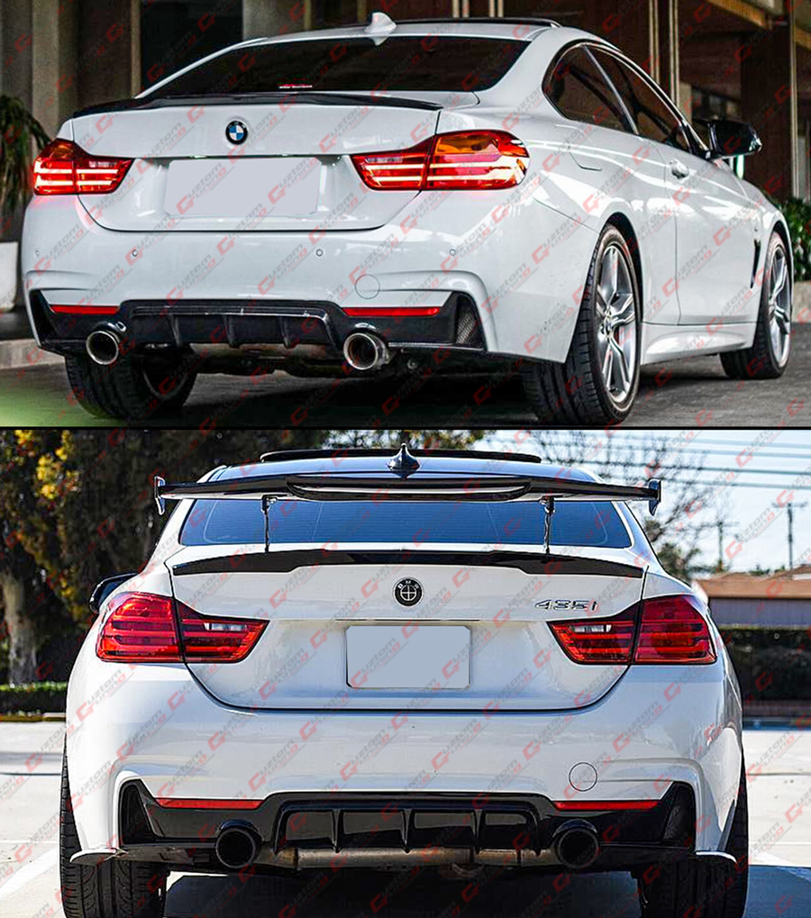 thumbnail image 2 of Carbon Fiber Look Rear Bumper Diffuser For BMW F32 F33 F36 4 Series M Sport (2014-2020) 2 of 3