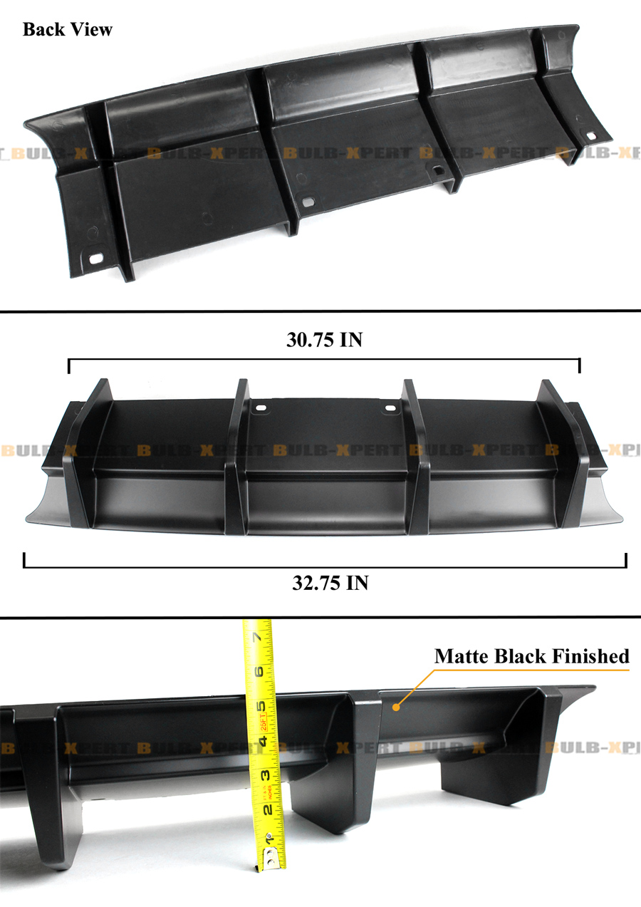 Unbranded Matte Black Shark Fin Rear Bumper Diffuser Valance For 2015-2023 Dodge Challenger – Performance, Unpainted
