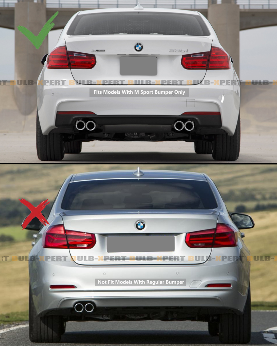 FOR 2012-18 BMW F30 F31 M SPORT MP STYLE QUAD EXHAUST TIP REAR BUMPER DIFFUSER