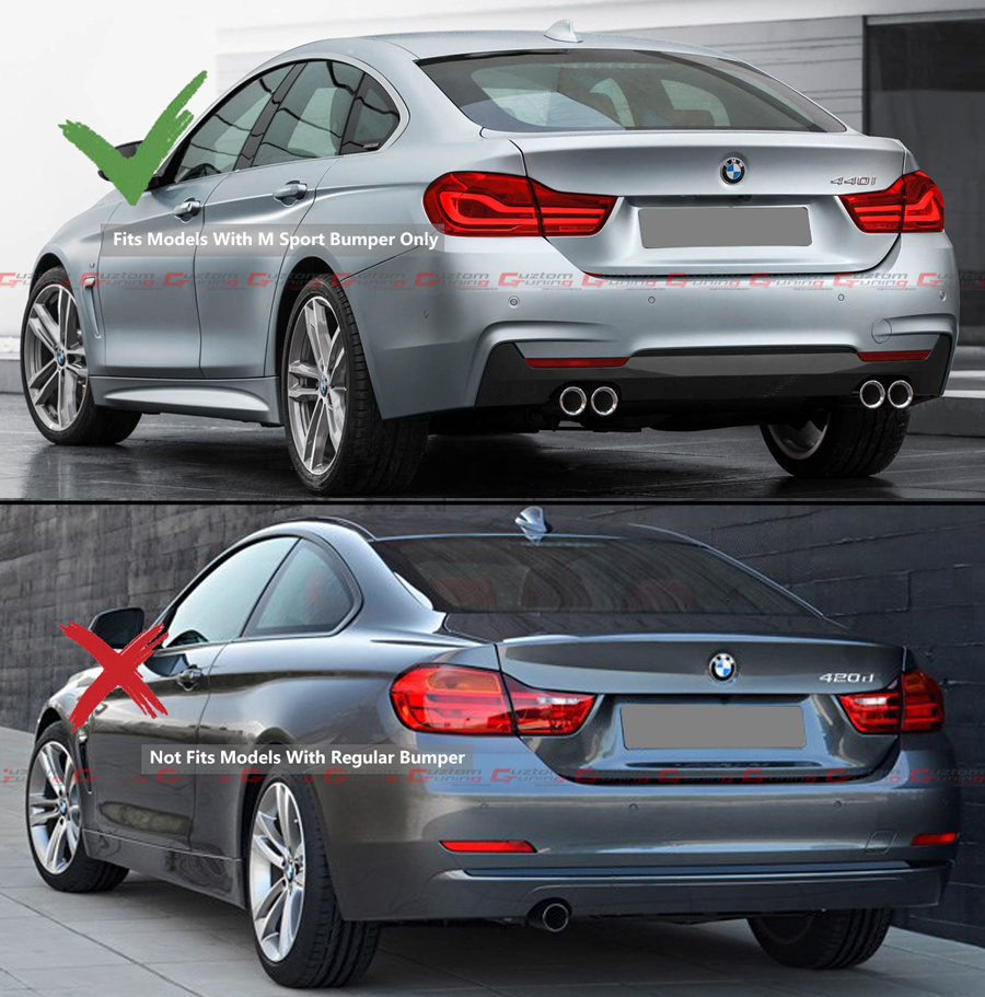 For 14-2020 BMW F32 F33 F36 4 Series M Sport Rear Bumper Diffuser Quad ...