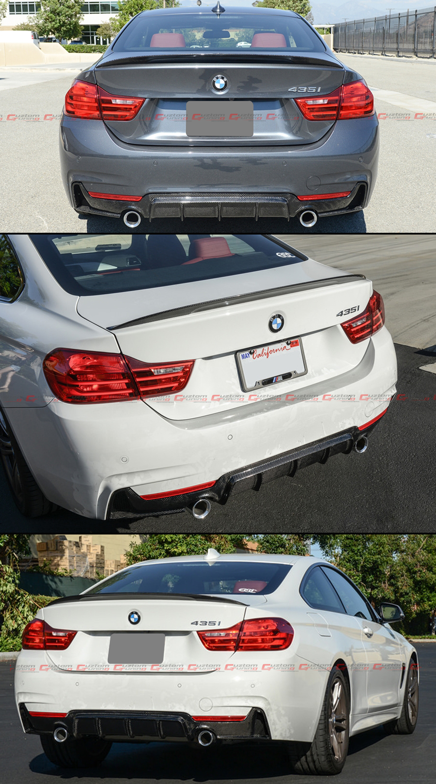 For 142020 BMW F32 F36 Carbon Fiber M Sport Rear Bumper Diffuser Dual