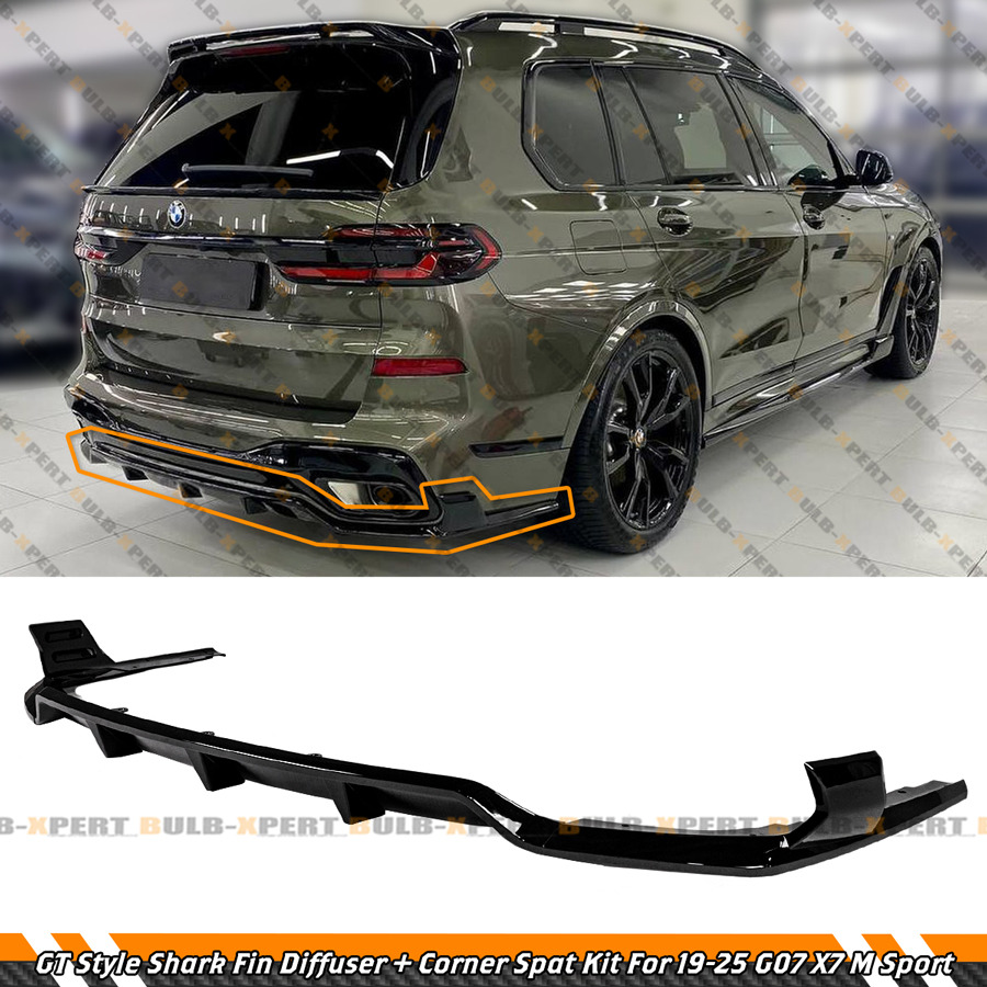 For 2019-25 BMW X7 G07 M50 M Sport Gloss Black GT Style Rear