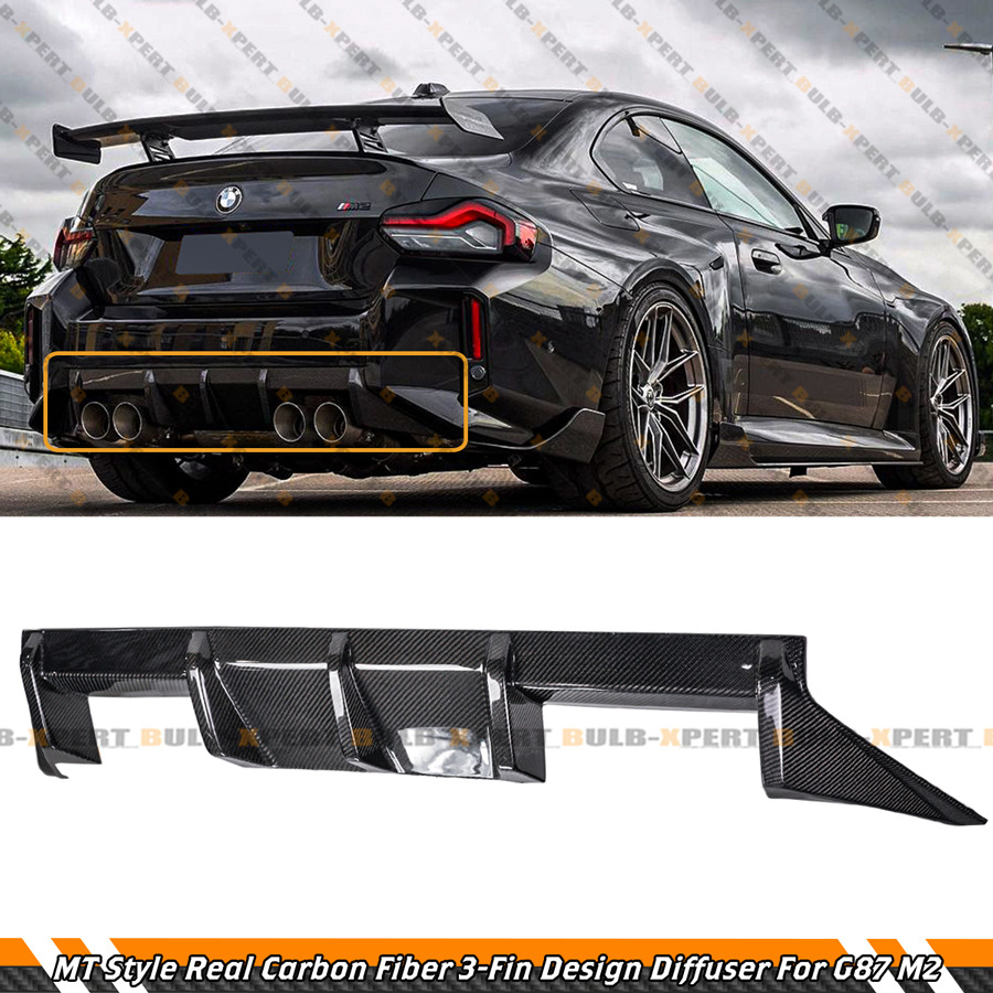 For 2023-2026 BMW G87 M2 MT Style 3 Fins Real Carbon Fiber Rear