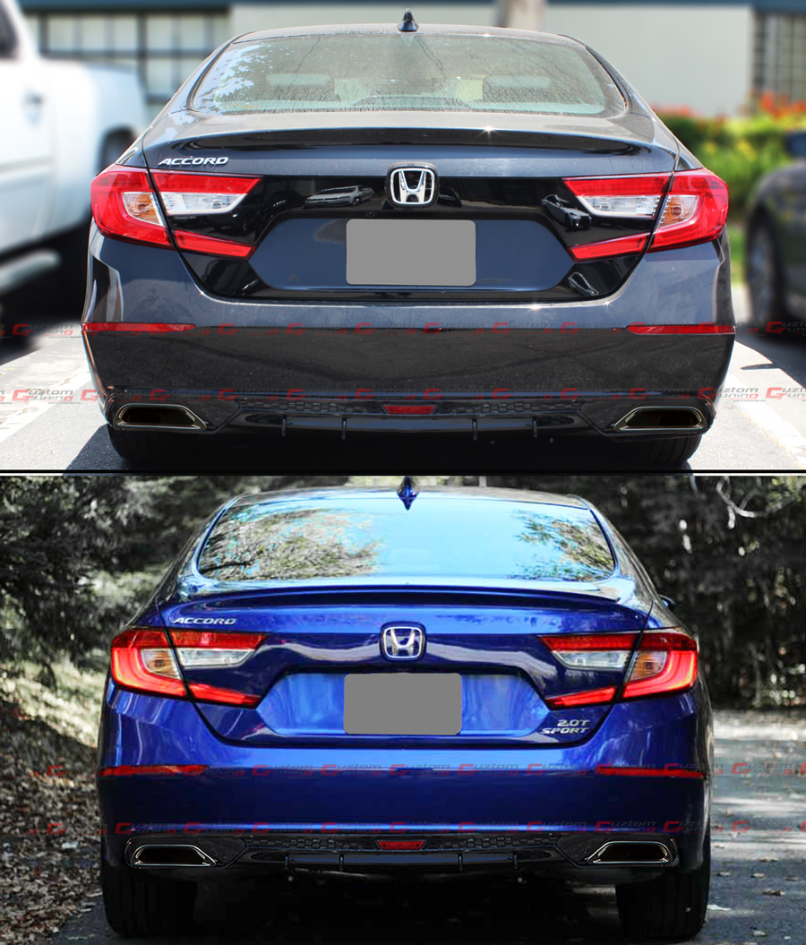 FOR 2018-2019 HONDA ACCORD SPORT TOURING GLOSSY BLK REAR ...