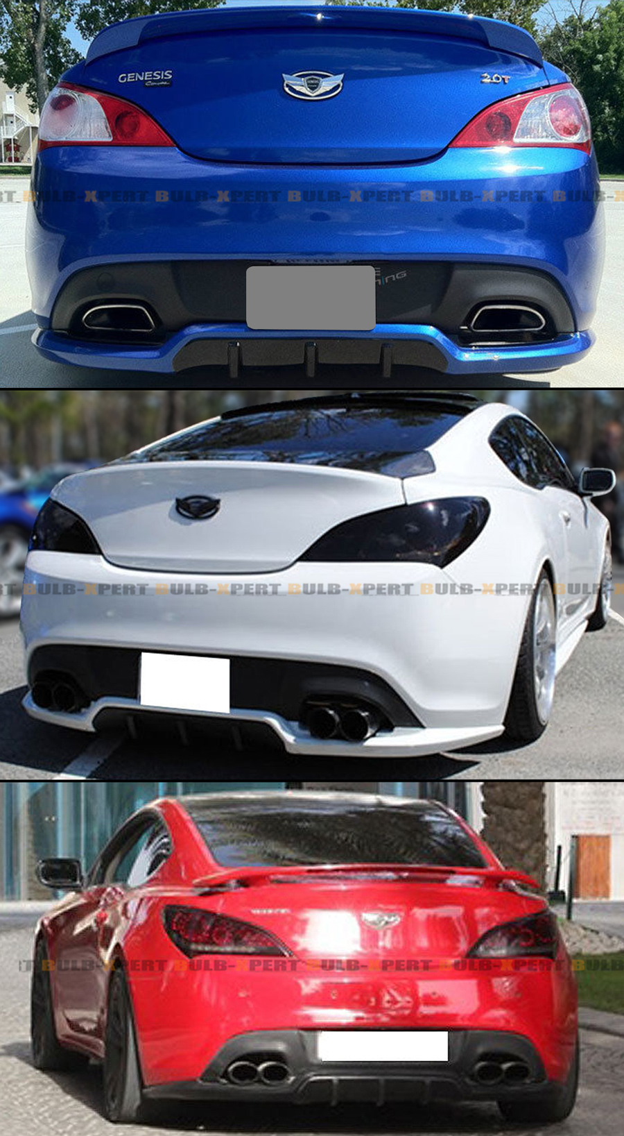 FOR 2010-16 HYUNDAI GENESIS COUPE WALKER STYLE REAR BUMPER LIP SPOILER ...