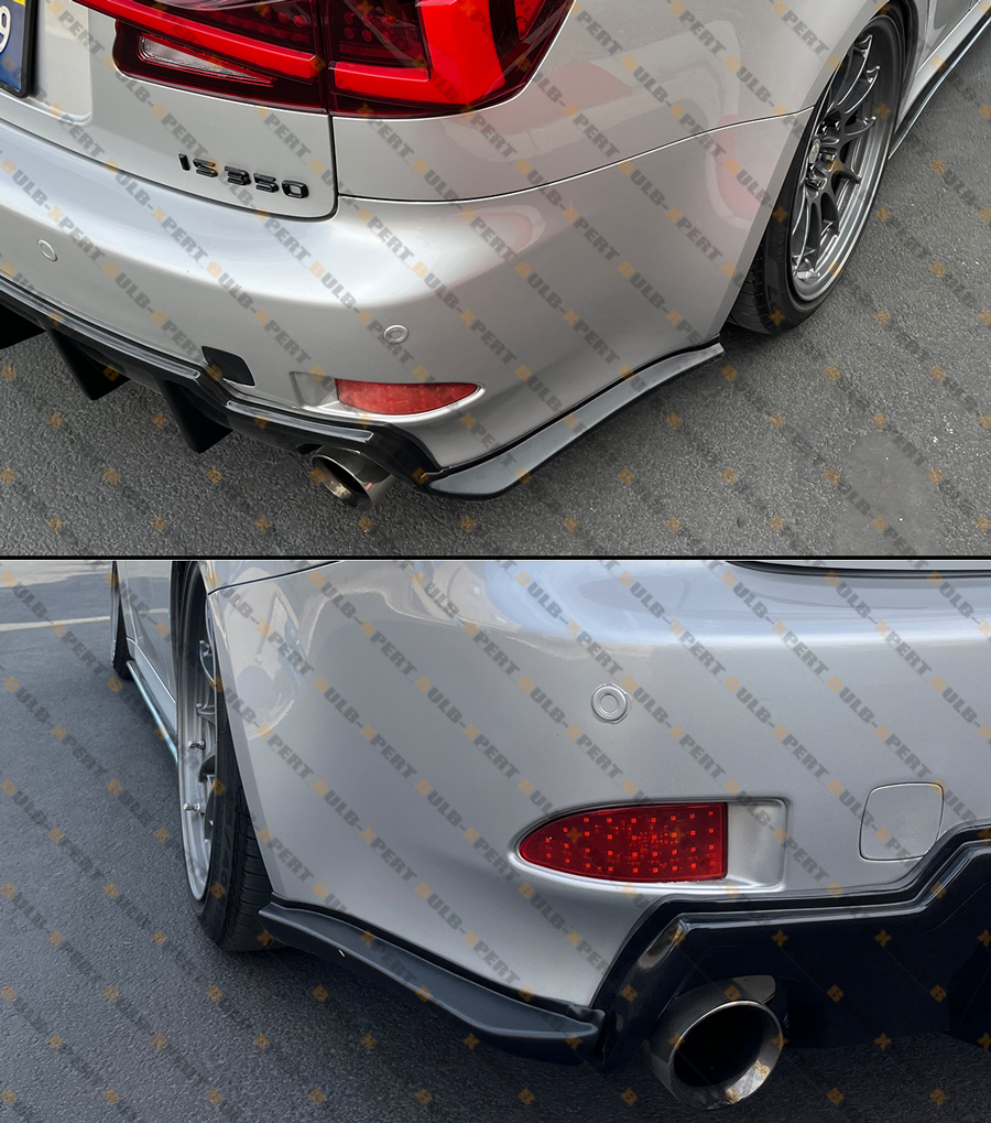 For 06-13 Lexus IS250 IS350 Matt Black LED Rear Bumper Diffuser +