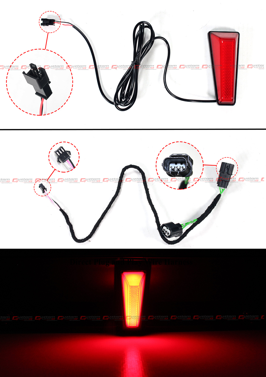 Yofer V2 Rear Diffuser With LED 3rd Brake Light & Corner Spats For 2022-2025 Honda Civic Sedan - Aegean Blue 11 thumbnail image
