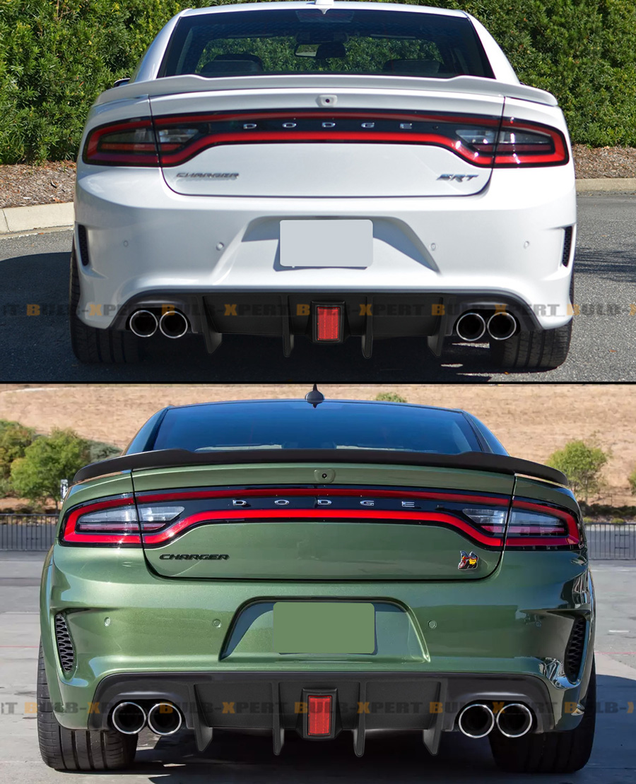 For 201519 Dodge Charger SRT R/T Scat Pack Quad Tip Rear Diffuser Red