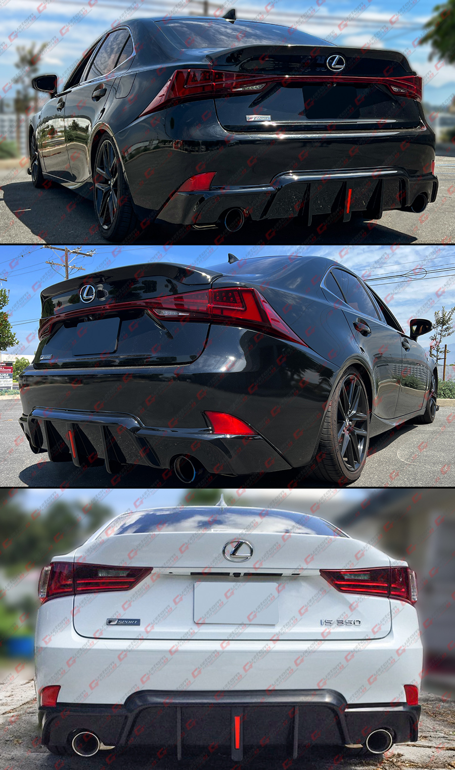 FOR 2014-2016 LEXUS IS250 IS350 CTM DESIGN LED GLOSS BLACK REAR