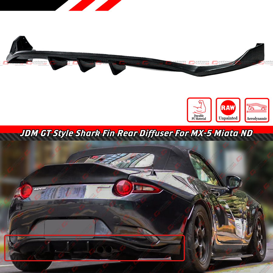 FOR 2016-24 MAZDA MX5 MIATA ND RF PU JDM GT STYLE SHARK FIN REAR