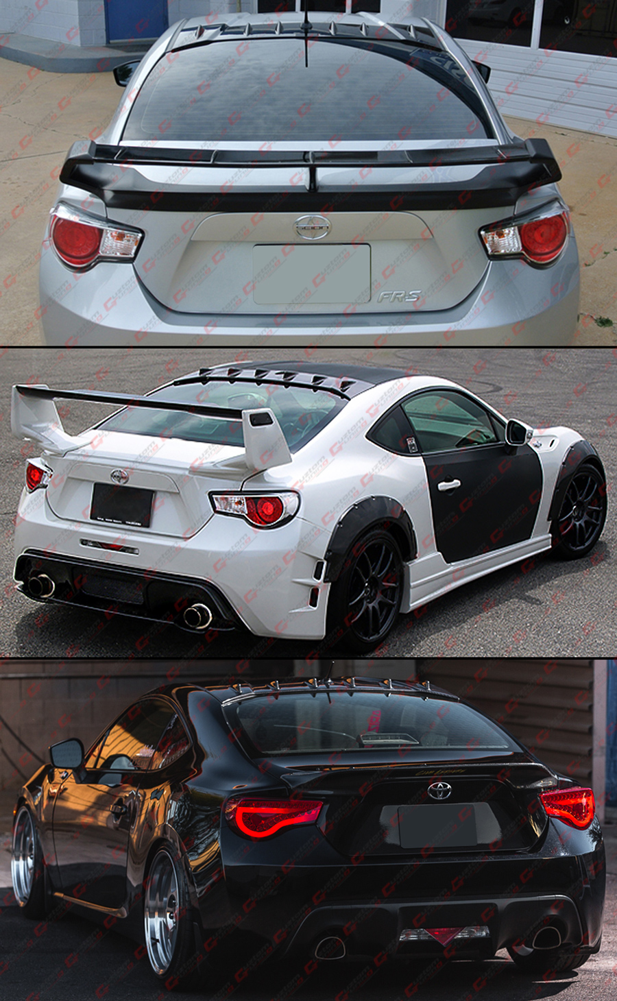 FOR 2013-18 SUBARU BRZ SCION FRS CARBON LOOK REAR ROOF VORTEX