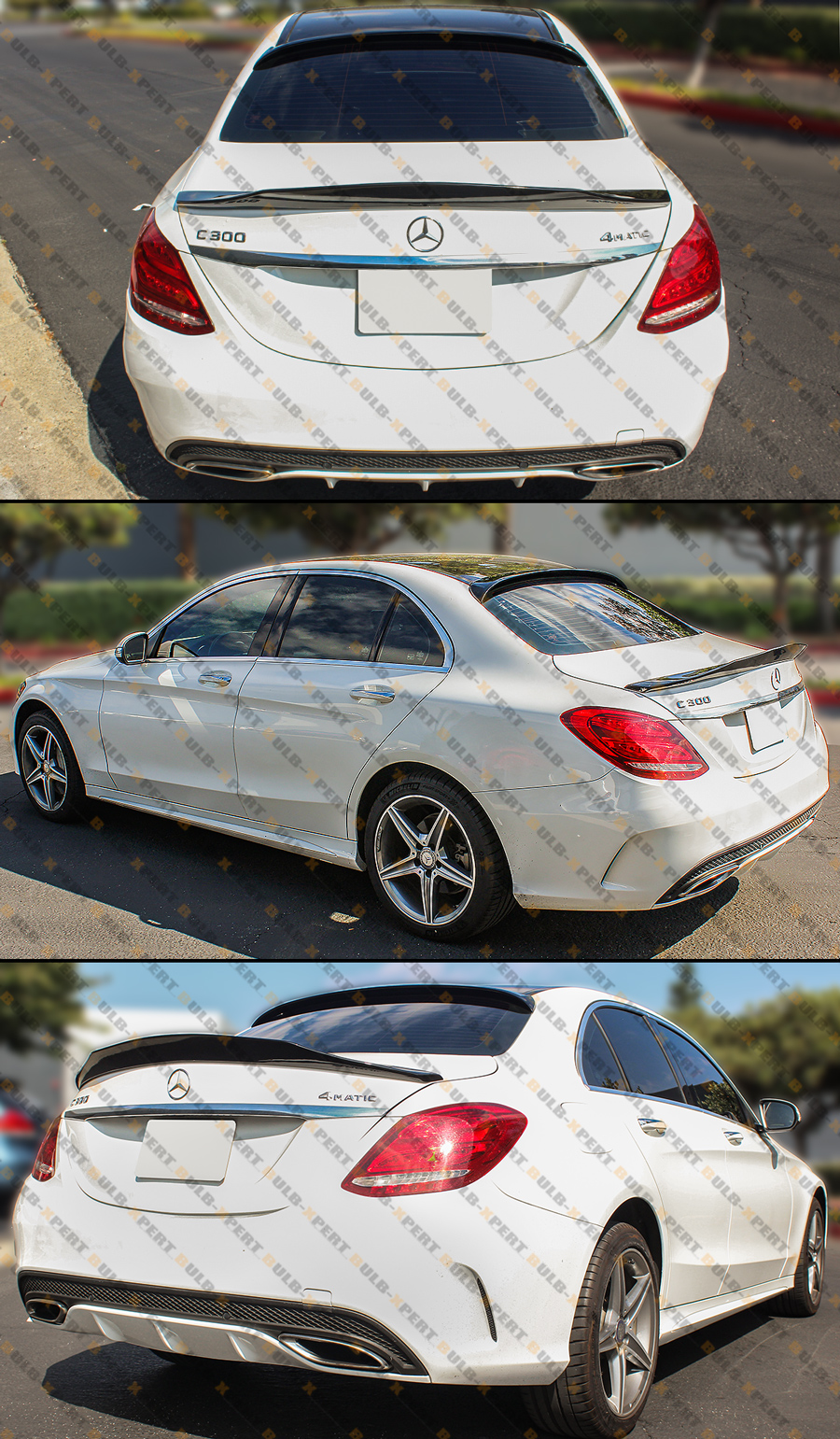 GLOSS BLACK REAR ROOF SPOILER FOR 15-21 MERCEDES C-CLASS W205 C300 C63 4DR  SEDAN