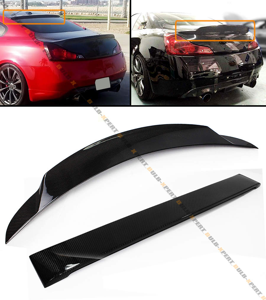 FITS INFINITI G37 2DR COUPE CARBON FIBER DUCKBILL TRUNK WING + REAR ...