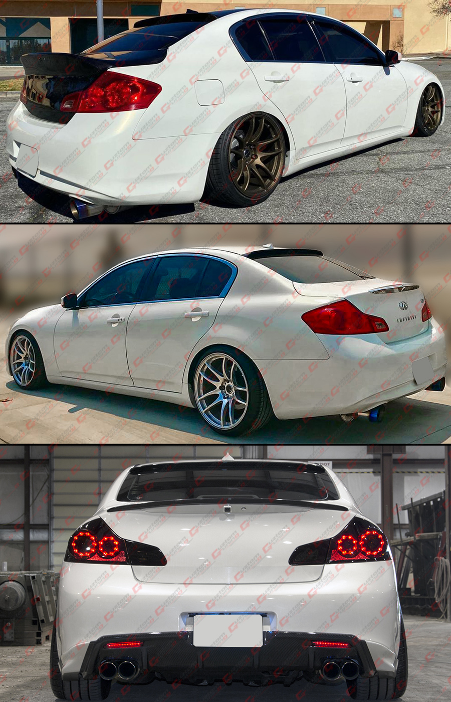 thumbnail image 2 of TSC Painted Rear Spoiler For Infiniti G35/G37 4-Door 2007-2013 – With Brake Light, Any Color 2 of 2