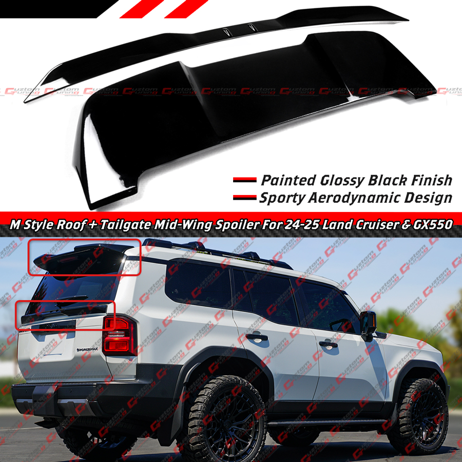 For 24-25 Land Cruiser GX 550 Gloss Black Rear Roof Spoiler +