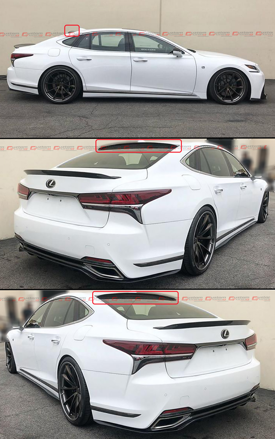 FOR 2017-2021 LEXUS LS460 LS500 VIP REAL CARBON FIBER REAR WINDOW ROOF  SPOILER