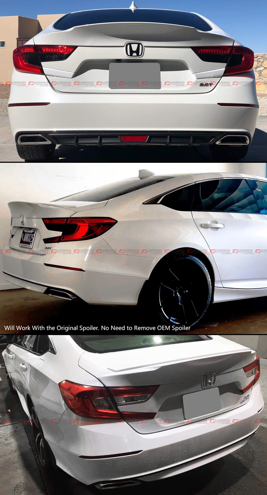 FOR 18-2020 HONDA ACCORD PAINTED PLATINUM WHITE PEARL MCX DUCKBILL ...