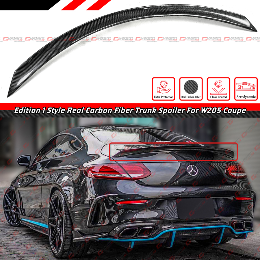 Mercedes W205 C63 C63S Coupe Edition 1 Style Carbon Fiber Lip Spoiler