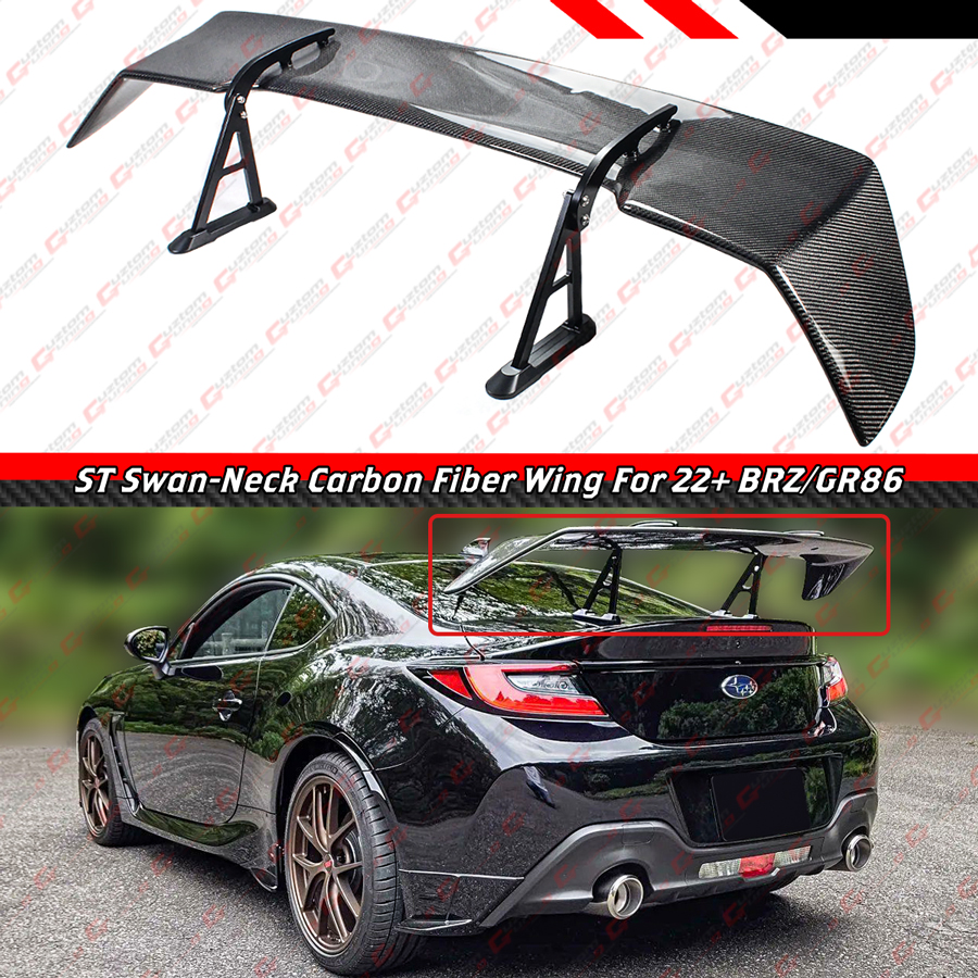 FOR 22-25 BRZ & TOYOTA GR 86 SWAN NECK STI STYLE CARBON FIBER HIGH