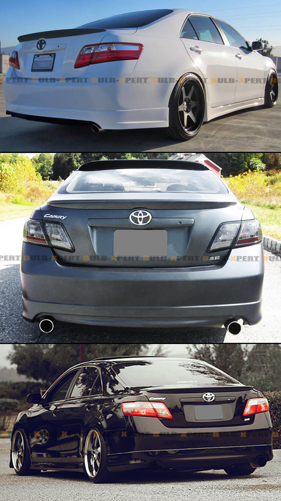 FOR 2007-2011 TOYOTA CAMRY LE SE XLE GLOSSY BLACK SPORT STYLE TRUNK LID SPOILER