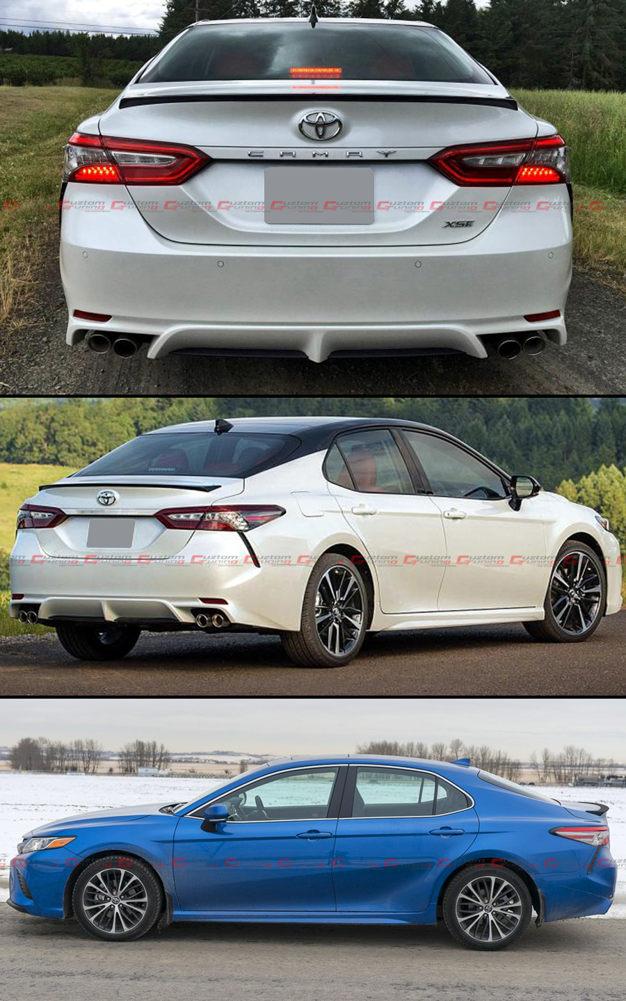 FOR 18-2020 TOYOTA CAMRY PAINTED GLOSS BLACK SPORT REAR ...